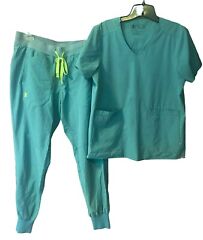 Figs Scrub Set EAC Marine Callao Jogger Pants Lekei 4 Pocket Scrub Top size M