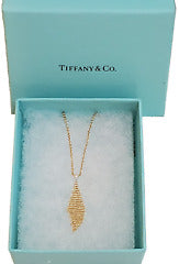 Tiffany ANDamp; Co Elsa Peretti Mesh Pendant with Diamond 18k Yellow Gold 0.03 ctw Box