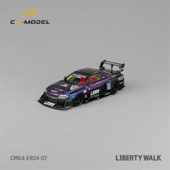 CM MODEL 1:64 Nissan LBWK ER34 Super Silhouette NO.5 chameleon Diecast Model Car