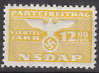 Stamp Germany Revenue WWII 1935 3rd Reich War Era Party Dues 12.90 MNH