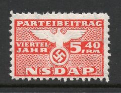 Germany Nazi era NSDAP 5.40RM party contribution stamp revenue unmounted mint