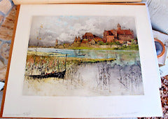 Luigi Kasimir (1881-1962) "Marienburg Castle" c.1920 Etching Signed Original EXC