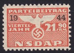 Stamp Germany Revenue WWII 1944 3rd Reich Reich Era Party Dues 21.90 MNH